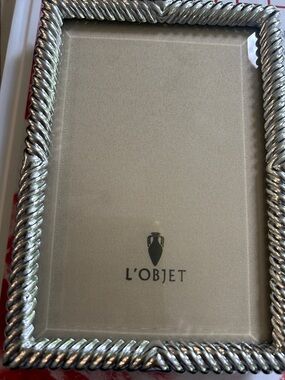 L'Objet Twisted Rope Edge Picture Frame in Silver-Tone